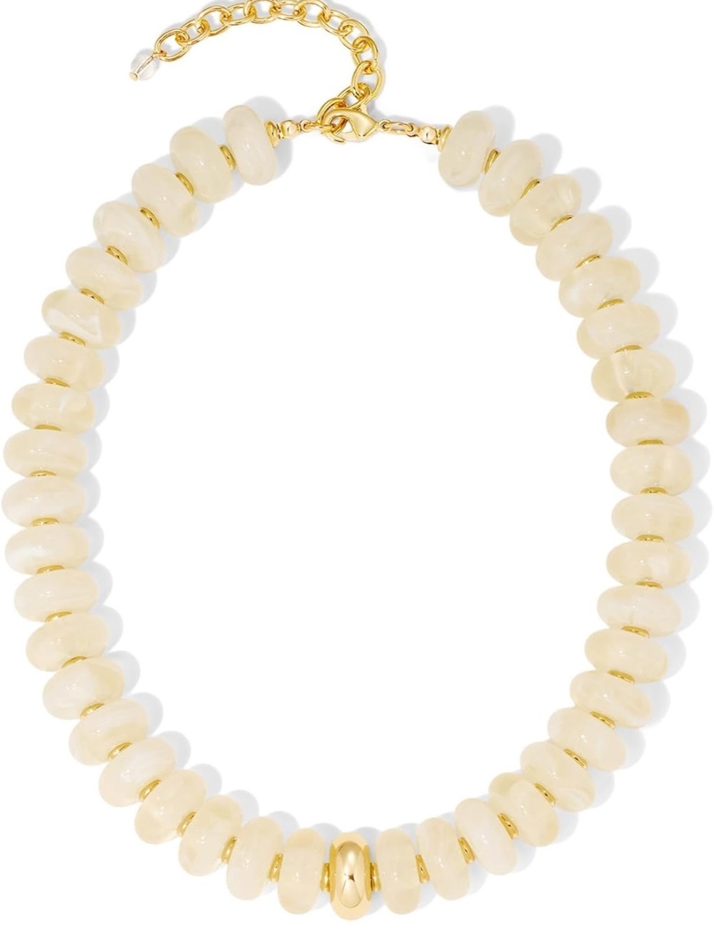 Gold and Cream Bead Choker Necklace